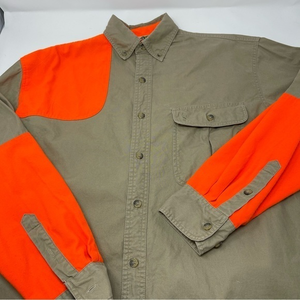 Bob Allen Hunting‎ Shooting Sport Shirt Tan Orange Cotton Padding Nylon Sz.Med.